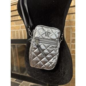 Oliver Thomas Bag 24+7 Cellphone Crossbody Adjustable Silver Gray RFID Blocking